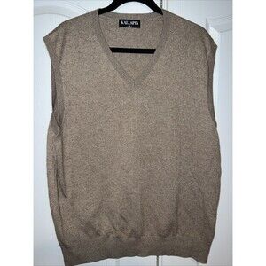 KALLSPIN Sweater Vest Mens XL Light Brown Cashmere/Wool Blend Sleeveless